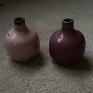 Elegant Pink and Purple Ceramic Vases
